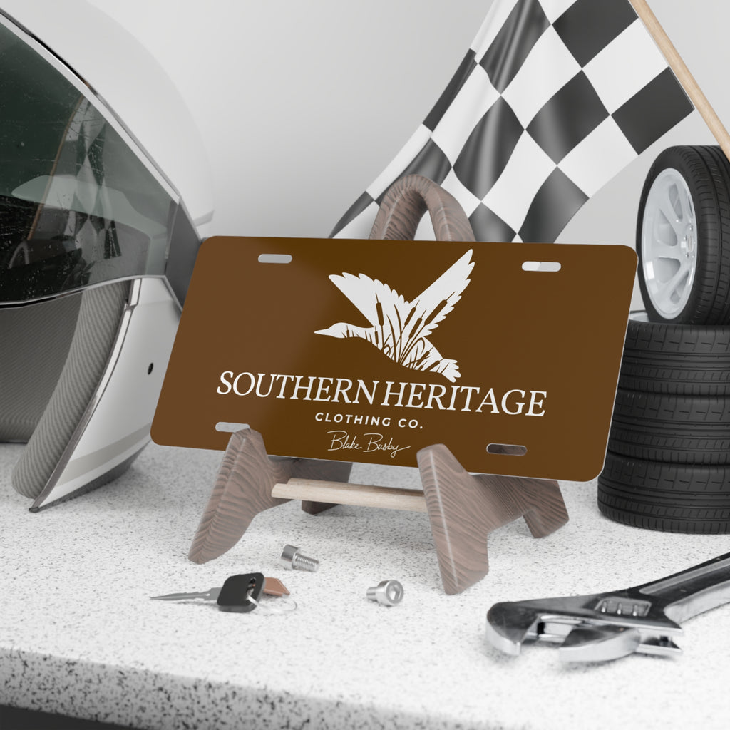 Southern Heritage Original 2.0 License Plate Brown & White